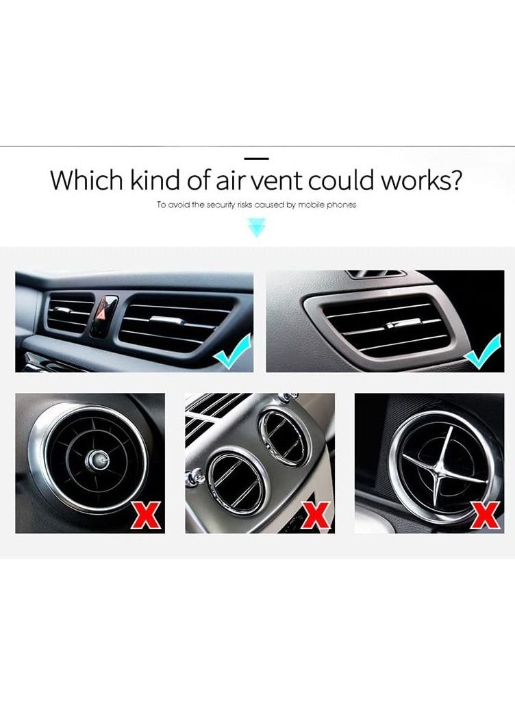 XVersion - Magnetic Dashboard Car Phone Holder for Air Vent compatible with iPhone Galaxy and Pixel Series - Gold - Image 1