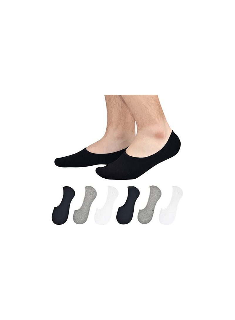 DeloPik Mens Truly No Show Socks With Non Slip Grips,Women Cotton Low Cut Socks for Loafer Sneakers Boat Shoes, 3 Pairs  - Image 1