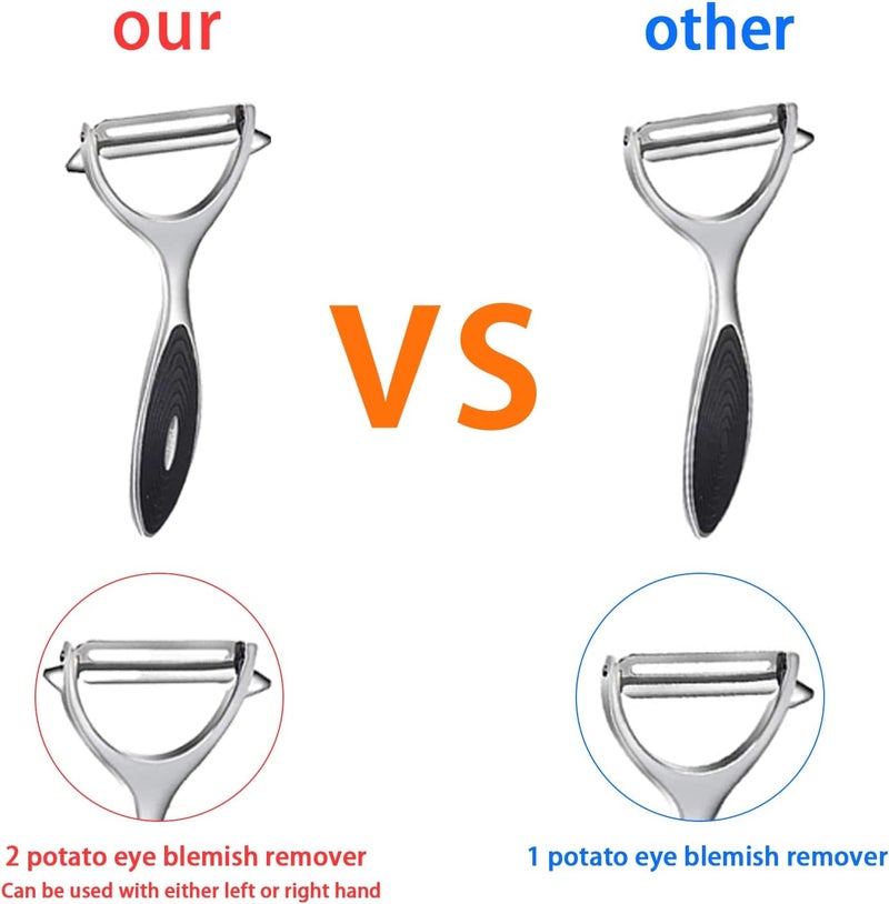FUHUY Vegetable, Apple Peelers for kitchen, Fruit, Carrot, Veggie, Potatoes Peeler, Y-Shaped and I-Shaped Stainless Steel Peelers, with Ergonomic Non-Slip Handle & Sharp Blade, Good Sturdy (2PCS) - Image 3