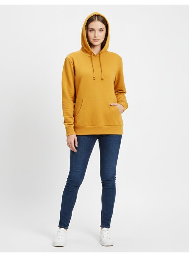 LOUD UNIVERSE هودي قطن عادي للنساء مع جيب كنجارو | سويت شيرت مريح وناعم للسيدات - Image 3