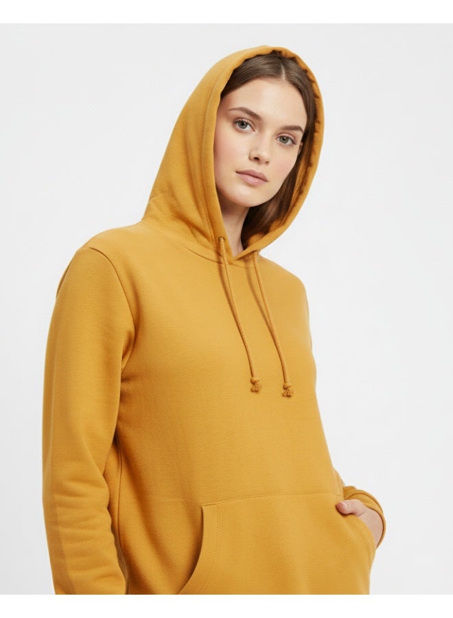 LOUD UNIVERSE هودي قطن عادي للنساء مع جيب كنجارو | سويت شيرت مريح وناعم للسيدات - Image 2