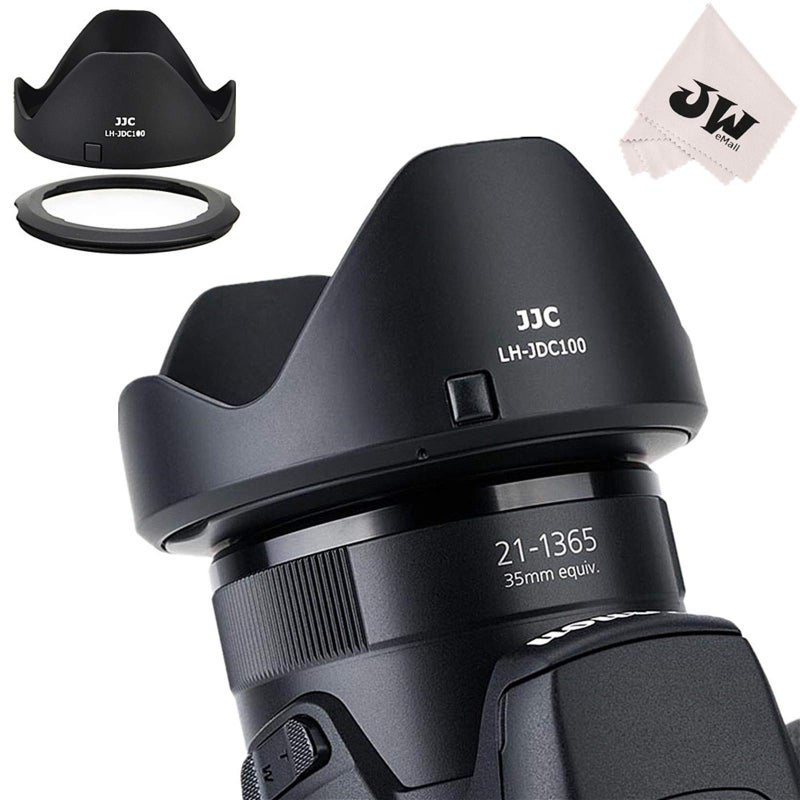 JJC Reversible Lens Hood Shade Protector & 67mm Filter Adapter Ring for Canon Powershot SX70 HS, G3 X, SX60 HS, SX50 SX40 HS, SX30 is, SX20 is, SX540 SX530 SX520 HS Replaces Canon LH-DC100 & FA-DC67B - Image 1