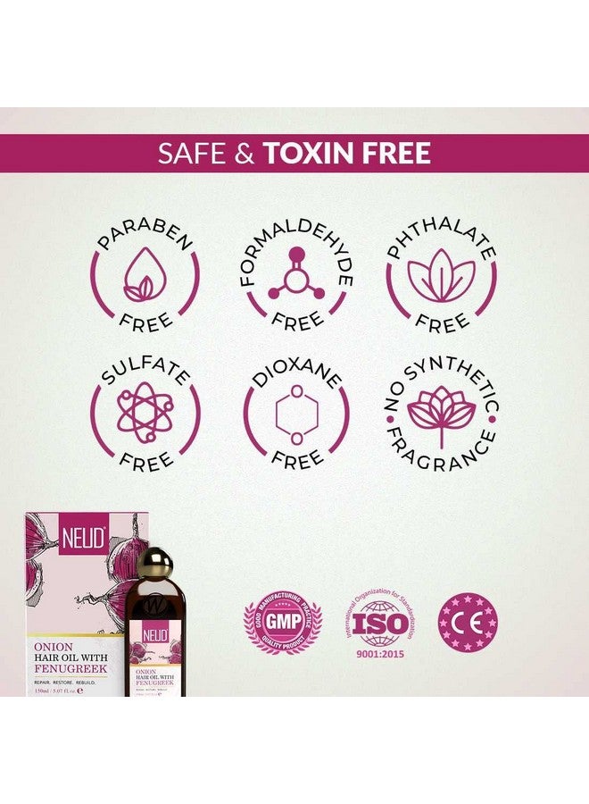 NEUD XPOSE YOURSELF Neud Premium Onion Hair Oil With Fenugreek For Men & Women 1 Pack (150Ml) - Image 3