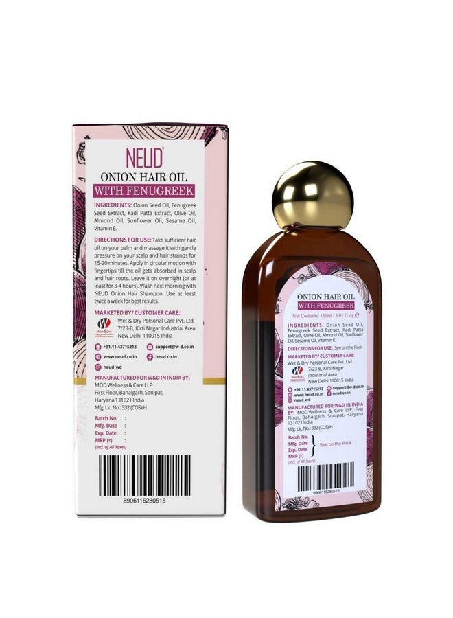 NEUD XPOSE YOURSELF Neud Premium Onion Hair Oil With Fenugreek For Men & Women 1 Pack (150Ml) - Image 4
