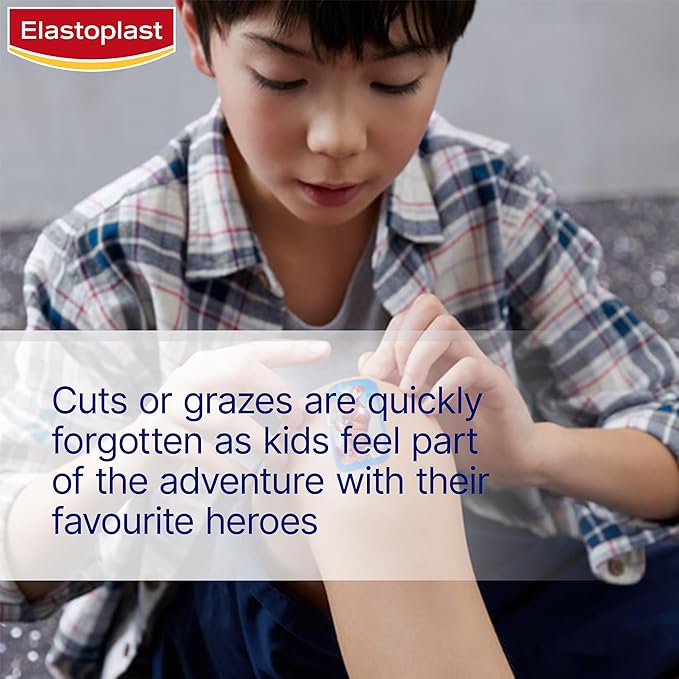 Elastoplast Marvel Plasters, Assorted Sizes (20 Pieces), Coloured First Aid Plasters for Children, Kid’s Everyday Plasters with Marvel Superhero Designs, Easy Removal and Skin-Friendly - Image 3