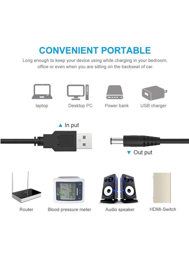 SYOSI USB to DC 5-V Power Cord Universal DC 5.5x2.1mm Plug Jack Charging Cable with 10 Connector Tips 5.5*2.5, 4.8*1.7, 4.0*1.7, 4.0*1.35, 3.5*1.35, 3.0*1.1, 2.5*0.7, Micro USB, Type-C, Mini USB - Image 4