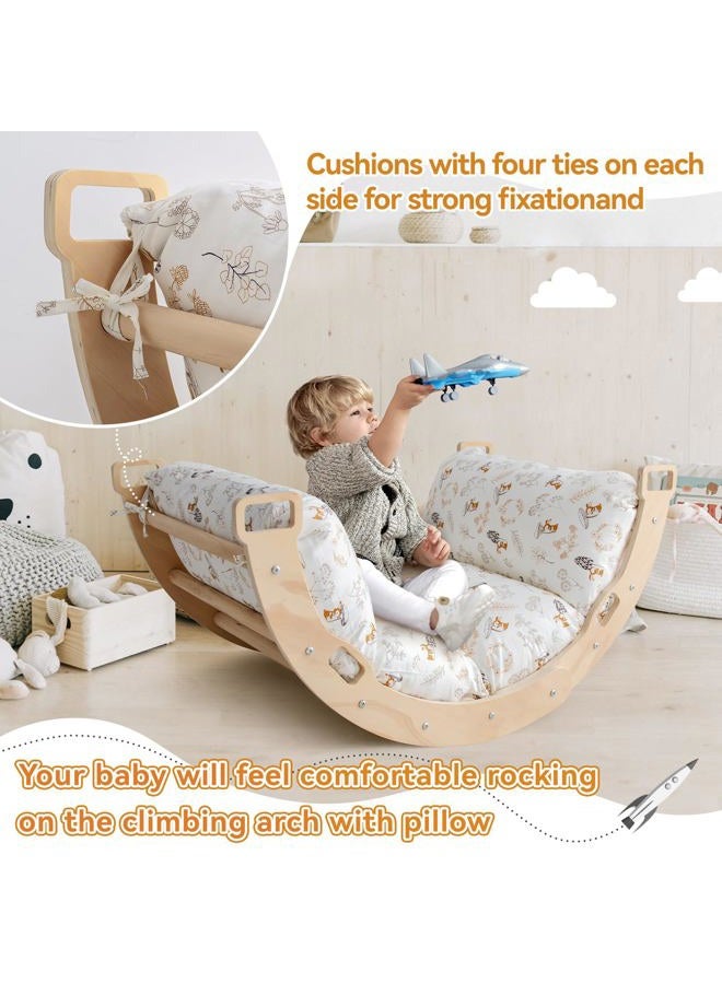 Sherilyn Floor Lounger Seats Pillow and Cover, Floor Cushion Toddler Nap Mat, Soft Bed Floor Pillow for Kids, Cushion for Climbing Arch, Pillows Included (Cushion for Rocker) - Image 2