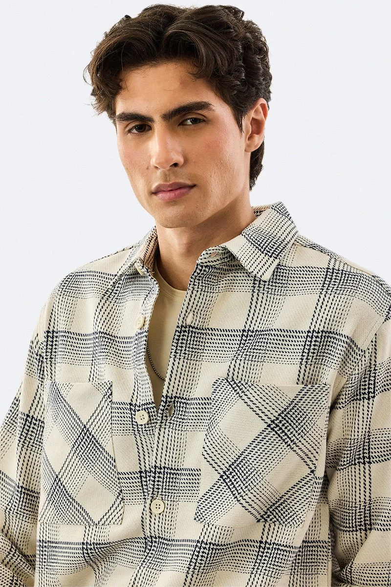 سنيتش قميص كاروهات مزدوج الجيوب من الفلانيل