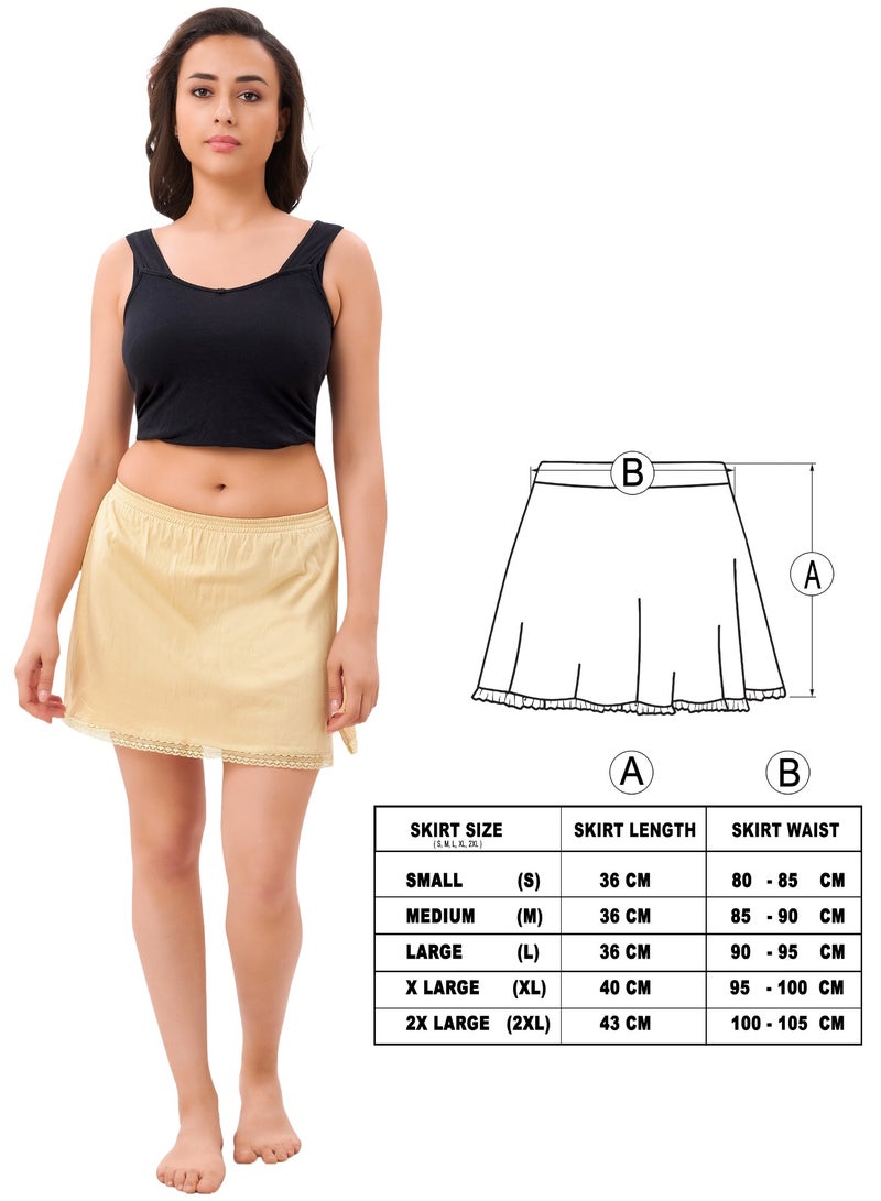mybody Women’s Cotton Rich Micro Short Inner Skirt Slip – Soft & Breathable Saree Underskirt – Comfortable Stretch Waistband – Ideal for Daily & Ethnic Wear  - Image 5