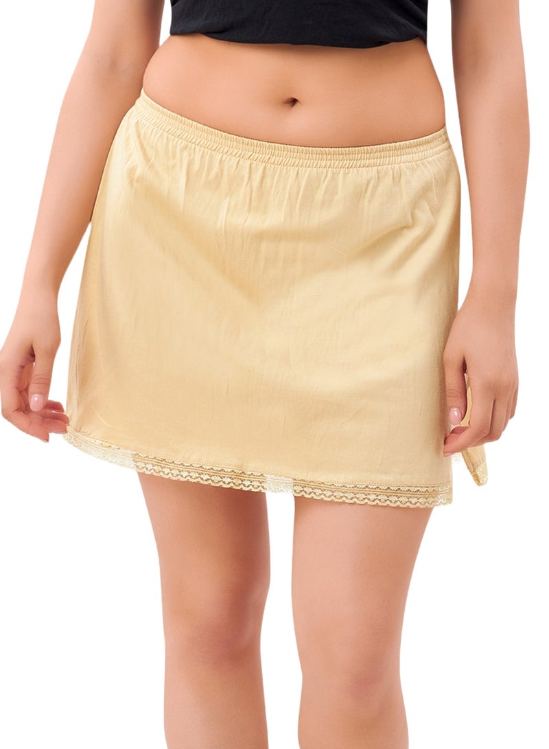 mybody Women’s Cotton Rich Micro Short Inner Skirt Slip – Soft & Breathable Saree Underskirt – Comfortable Stretch Waistband – Ideal for Daily & Ethnic Wear  - Image 4