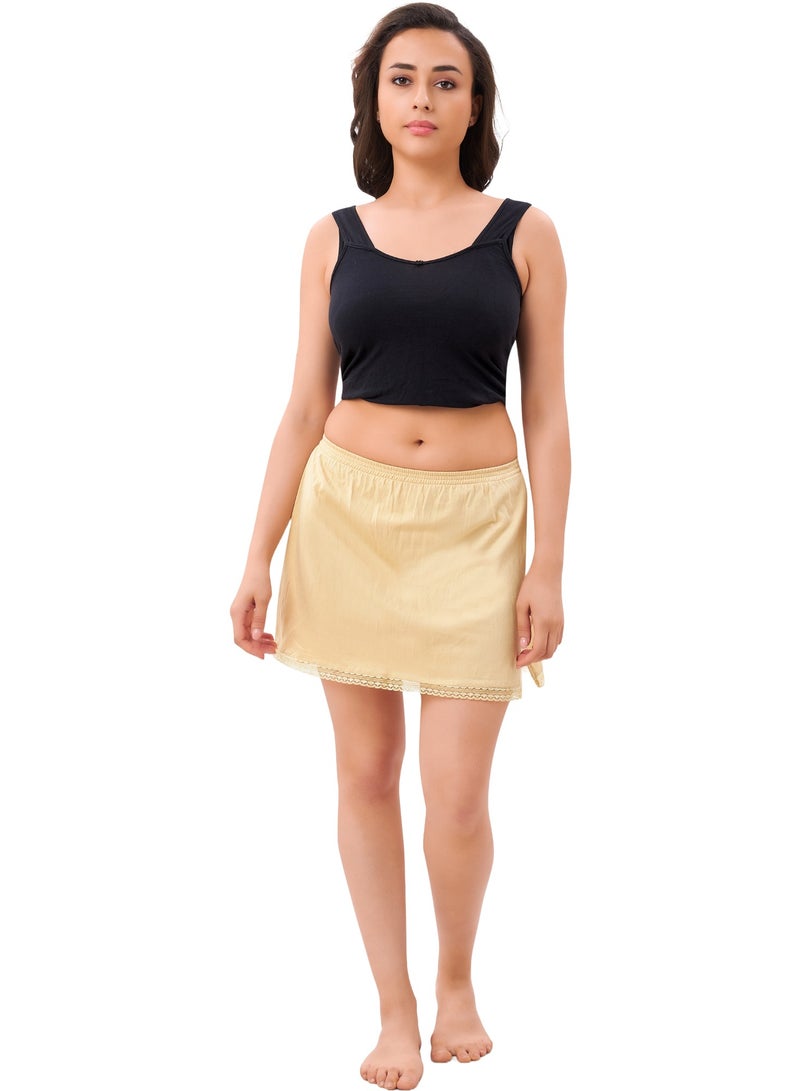mybody Women’s Cotton Rich Micro Short Inner Skirt Slip – Soft & Breathable Saree Underskirt – Comfortable Stretch Waistband – Ideal for Daily & Ethnic Wear  - Image 1