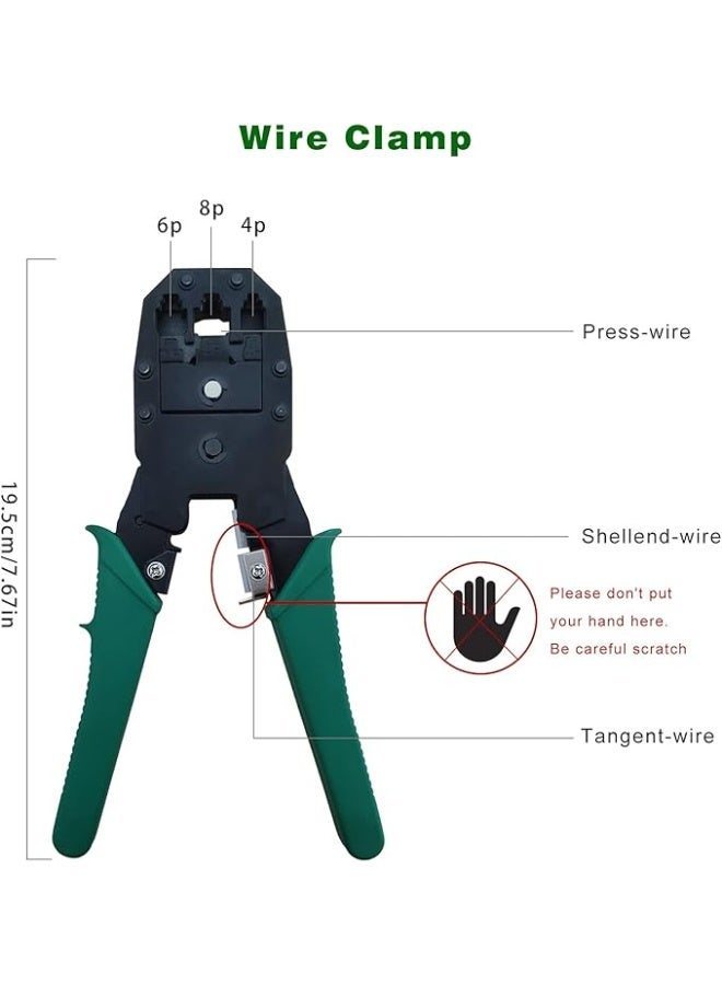 Network Tool Repair Kit, YEESON Ethernet LAN Network Cable Tester Computer Maintenance Coax Crimper Tool for RJ-45/11/12 Cat5/5e with Connector Accessories - Image 4