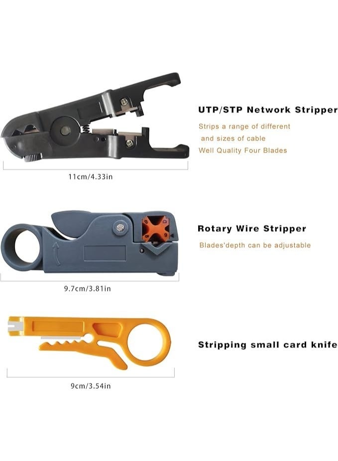 Network Tool Repair Kit, YEESON Ethernet LAN Network Cable Tester Computer Maintenance Coax Crimper Tool for RJ-45/11/12 Cat5/5e with Connector Accessories - Image 2