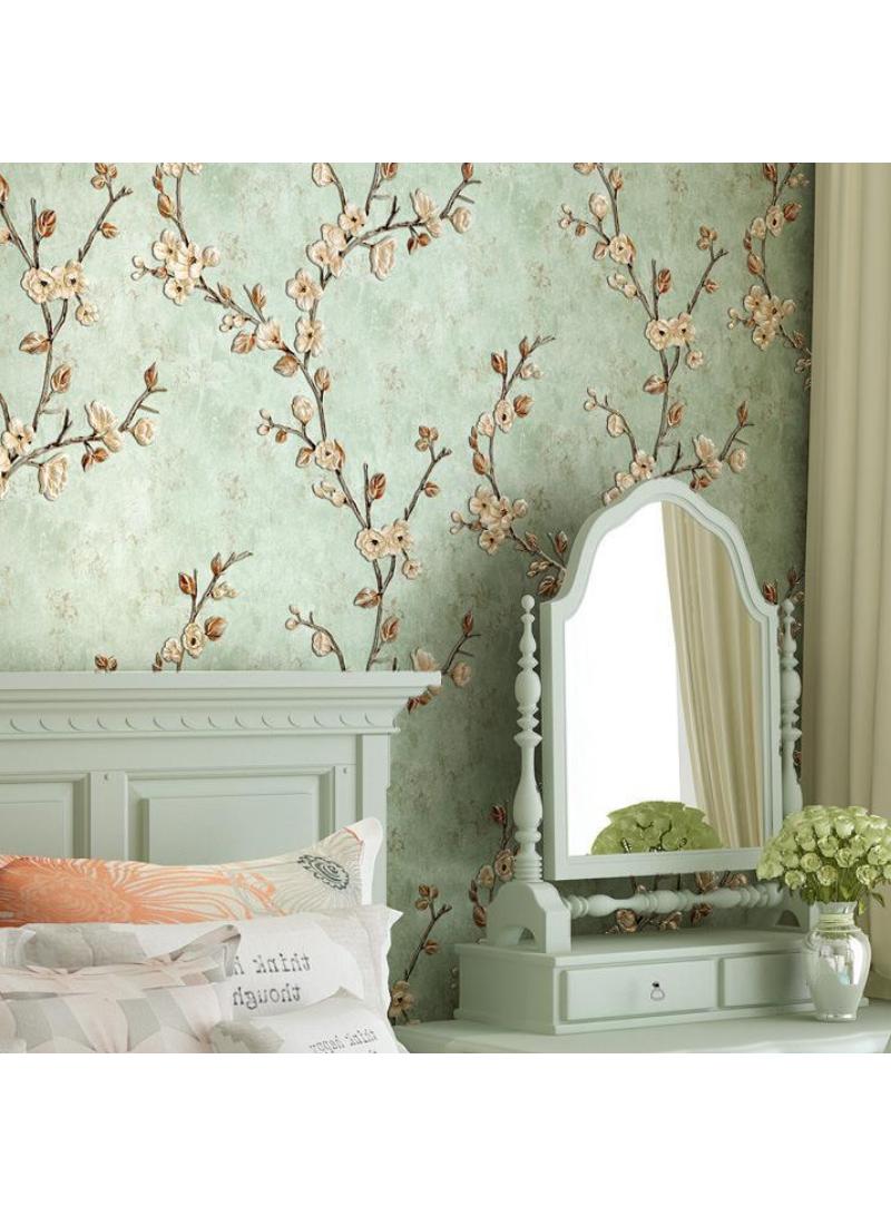 YQbest Vintage self-adhesive relief wallpaper Warm bedroom, living room, TV background 0.53 * 3m - Image 1