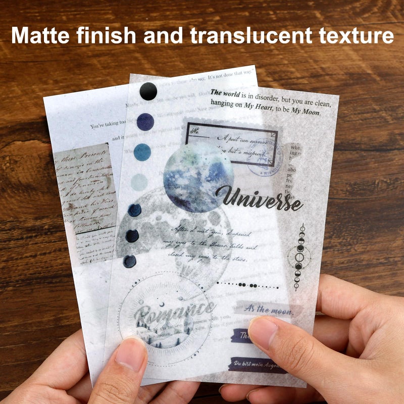 Dizdkizd Celestial Themed Washi Stickers for Journaling, Vintage Ephemera Sticker Book with 180pcs Planet Stickers and 20 Astronomy Scrapbook Papers for Junk Journals Paper Crafting - Image 4
