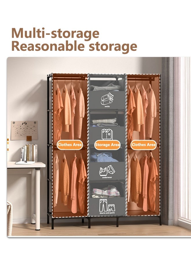 RollsTimi  Simple Combination Wardrobe Simple Storage Iron Shelf Folding Rental House Dormitory Indoor - Image 2