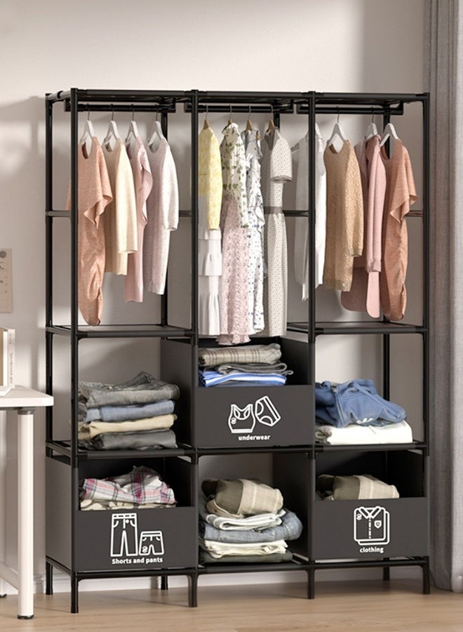 RollsTimi  Simple Combination Wardrobe Simple Storage Iron Shelf Folding Rental House Dormitory Indoor - Image 4