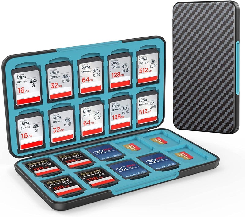 HEIYING Memory Card Case for SD/TF Cards,Portable SD Card Holder Storage Case Compatible with 20 SDXC SDHC and 20 TF Cards Slots - Image 1