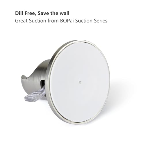 BOPai Suction Shower Head Holder, Relocatable Handheld Showerhead Holder, Fixed Angle - Brushed Nickel - Image 4