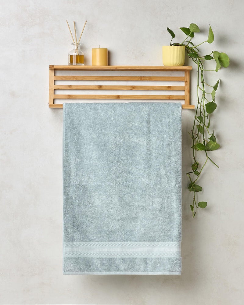 Himêya Himeya Bamboo Cotton Towels for Bath | Bath Towel Large Size | Bath Towel - Soft & Absorbent | 600 GSM | 1 Piece Bath Towel for Men/Women | 70 cms x 140 cms - Blue - Image 5