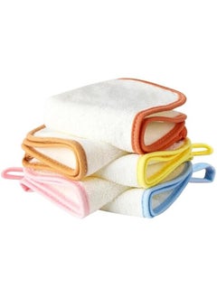 MIXDE 5 Pcs Baby Flannel Face Cloth Soft Face Flannels Toddler Flannels Wash Towels Quick Dry Reusable Face Body Cloths With Loop For Baby Kids  - Image 1