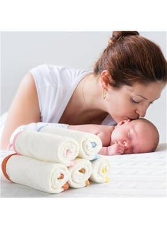 MIXDE 5 Pcs Baby Flannel Face Cloth Soft Face Flannels Toddler Flannels Wash Towels Quick Dry Reusable Face Body Cloths With Loop For Baby Kids  - Image 4