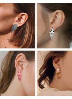 Excefore Cute Animal Bite Earring, 6 Pair Studs Earring, 3D Cartoon Dinosaur Shark Animal Stud Earring  - Image 3