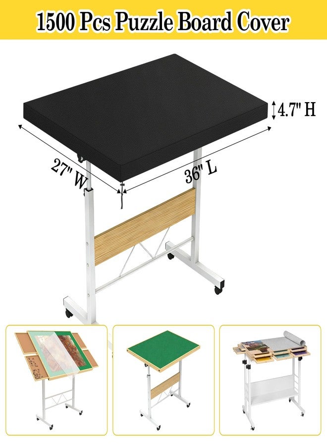 Klmnop Puzzle Table Cover, Waterproof & Dustproof 600D Oxford Fabric Protector Fits Most 1500-Piece Puzzle Boards (36.2"L x 27.6"W) - Image 2