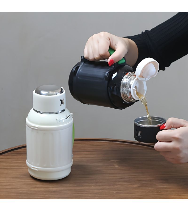 White Stainless Steel Vacuum Insulated Tumbler 27oz Travel Mug Hot Cold - Image 1