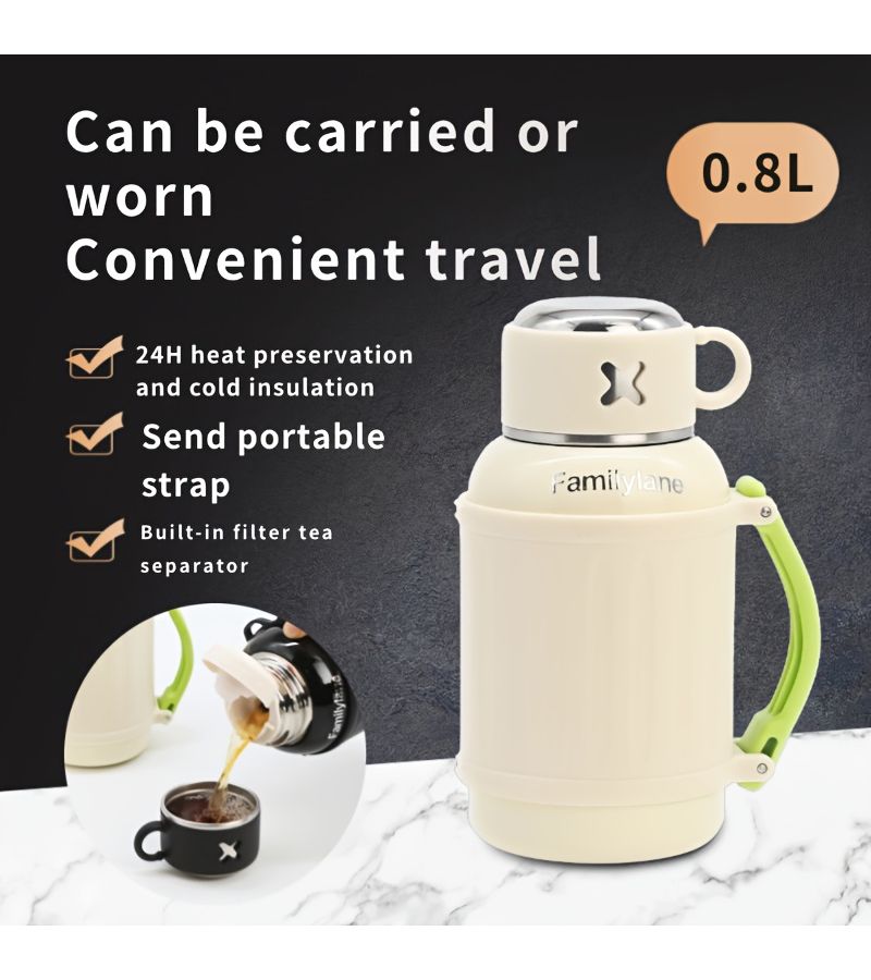 White Stainless Steel Vacuum Insulated Tumbler 27oz Travel Mug Hot Cold - Image 5