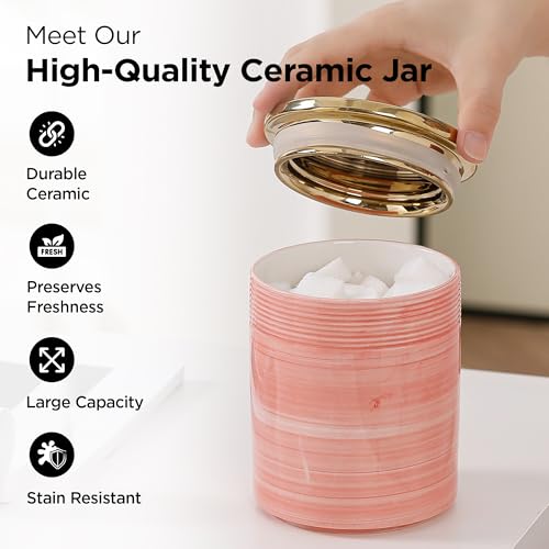 UMAI Ceramic Jars for Kitchen Storage with Bamboo Lids | Airtight Kitchen Containers Set | Multipurpose Jars for Pickles, Nuts, Dry Fruits | 720ml Each | Set of 3 | Diwali Gift Items | - Image 3