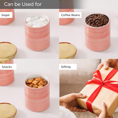 UMAI Ceramic Jars for Kitchen Storage with Bamboo Lids | Airtight Kitchen Containers Set | Multipurpose Jars for Pickles, Nuts, Dry Fruits | 720ml Each | Set of 3 | Diwali Gift Items | - Image 5