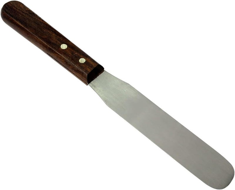 HTS 316L9 9.25" Large Wood Handle Stainless Steel Palette Knife - Image 1