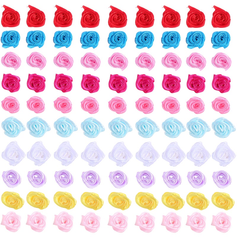 Handmade Ribbon Flowers for Craft Projects, Durable and Beautiful Design - Image 1