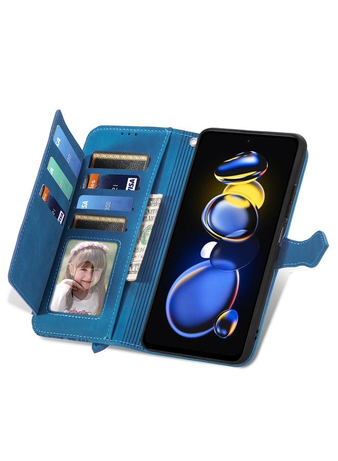 اس-توب جراب هاتف Redmi Note 11T من الجلد بسحاب منقوش عليه زهور - Image 4