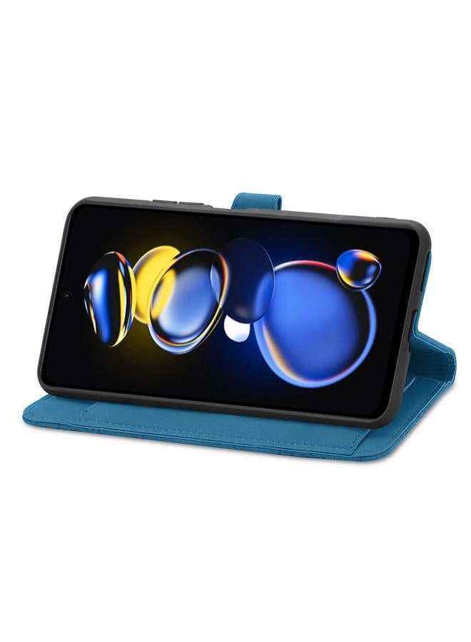 اس-توب جراب هاتف Redmi Note 11T من الجلد بسحاب منقوش عليه زهور - Image 5