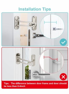 Excefore Hotel Anti-Theft Buckle, Door Lock Swing Rod Door Guard for Front and Inner Doors Thickened Solid Zinc Alloy Reinforced Locks for Home Security Door Locks Reinforced Door Stoppers 2 Pack  - Image 4