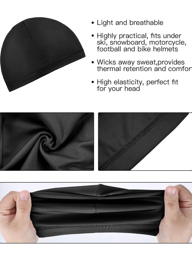Bukela 6 Pieces Skull Caps Helmet Liner Sweat Wicking Cap Running Hats Cycling Skull Caps for Men  - Image 2