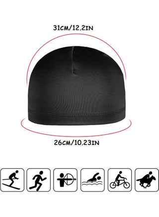 6 Pieces Skull Caps Helmet Liner Sweat Wicking Cap Running Hats Cycling Skull Caps for Men - view 3