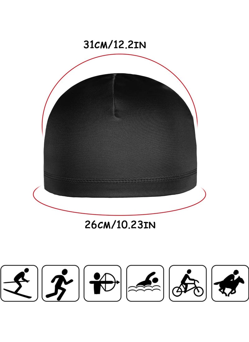 Bukela 6 Pieces Skull Caps Helmet Liner Sweat Wicking Cap Running Hats Cycling Skull Caps for Men  - Image 3