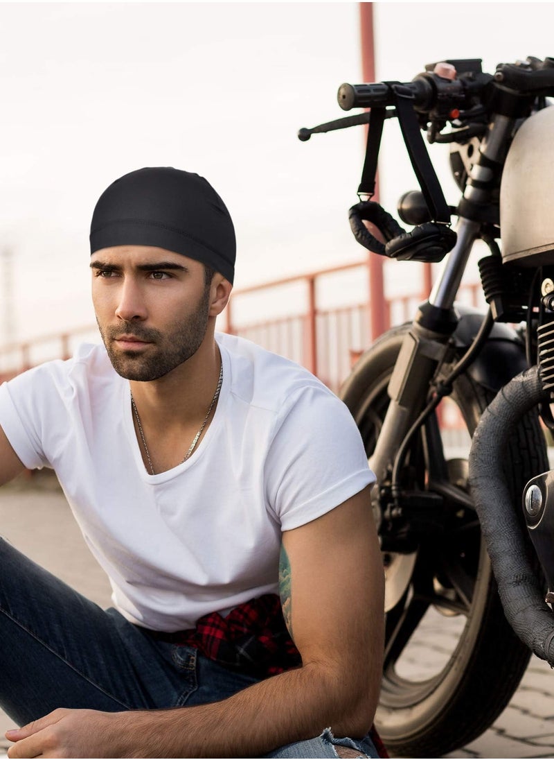 Bukela 6 Pieces Skull Caps Helmet Liner Sweat Wicking Cap Running Hats Cycling Skull Caps for Men  - Image 4