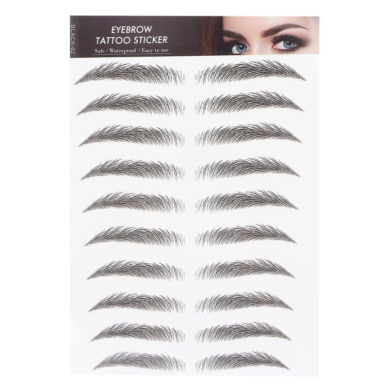 Long Lasting Eyebrow Transfers Sticker Household Portable Women Eyebrow Tattoo StickerBLACK-02 - Image 1