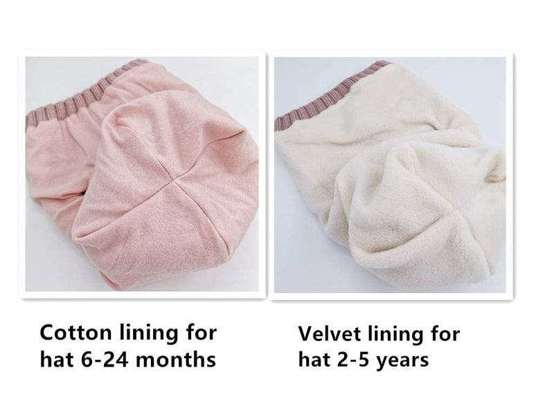 GZMM Baby Girls Boys Winter Hat Scarf Earflap Hood Scarves Skull Caps Pink - Image 5