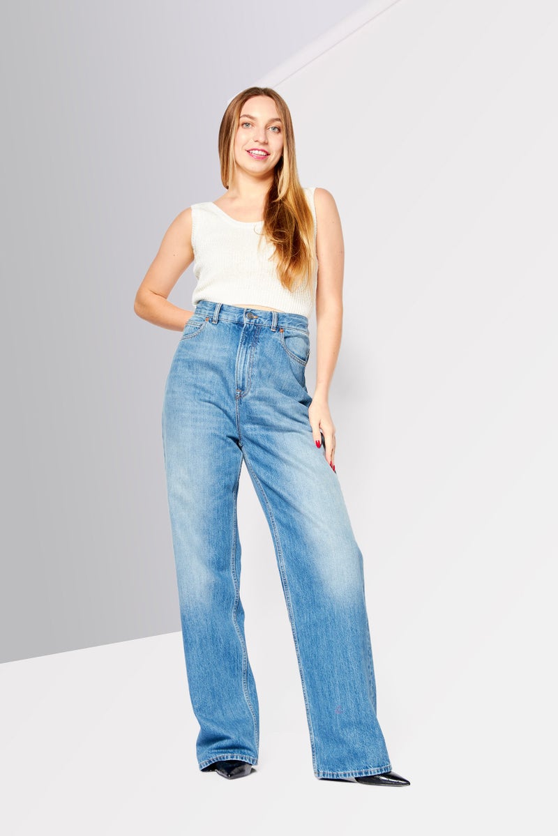 VALENTINO Women Regular Fit Wash Non-Stretchable Denim, Blue  - Image 2