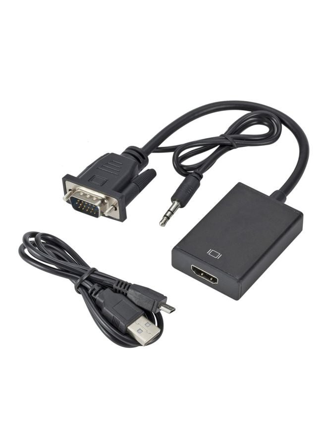 VGA To HDMI Converter Adapter Black - Image 1