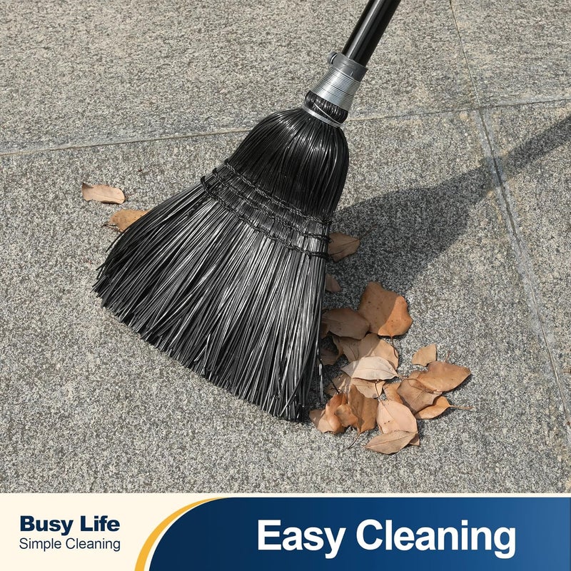 YOCADA Broom Commercial Indoor Outdoor Broom 55.5 inch Tall for Courtyard Garage Lobby Mall Market Floor Home Office Leaves Stone Dust Rubbishb Black - Image 4
