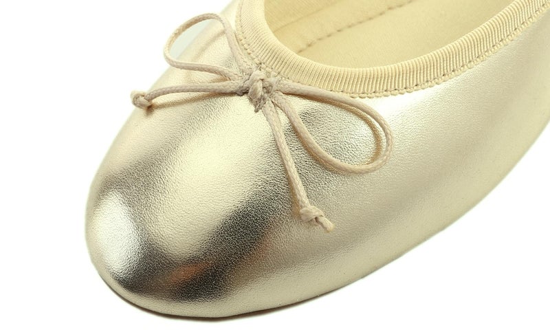 FEVERSOLE Women's Macaroon Colorful Memory Foam Cushion Insock Patent Ballet Flat Gold Size 8.5 M US - Image 5