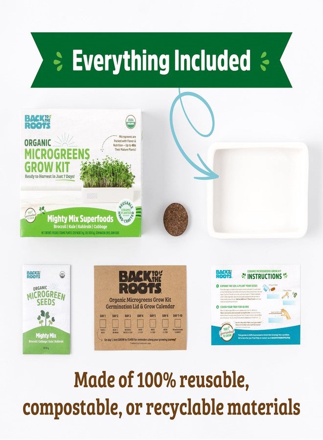 Back to the Roots 43002 Organic Microgreens Grow Kit with Ceramic Planter - Image 4
