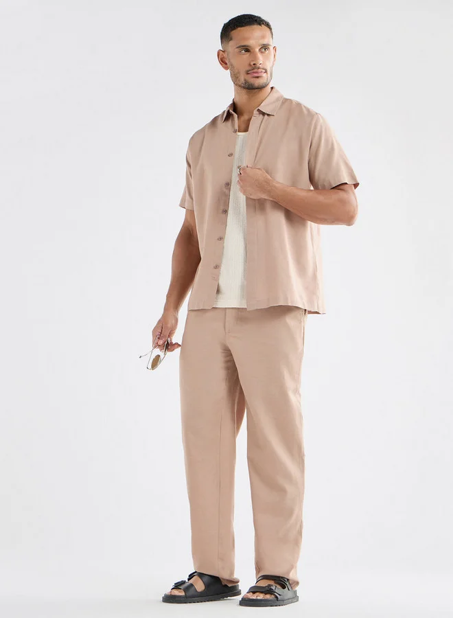 سبلاش فيڤ قميص سادة بقصة عادية وأكمام قصيرة