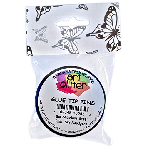 Art Glitter Art Institute Glitter Pins Kit,Six Stainless Steel Pins, Six Noodgers - Image 1